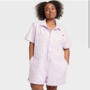 NWOT Target Pride Unisex Light Purple Short Sleeve Romper